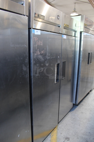 2015 True TG1R-1S ENERGY STAR Stainless Steel Commercial Single Door Reach In Cooler w/ Poly Coated Racks. 115 Volts, 1 Phase. Tested and Working!