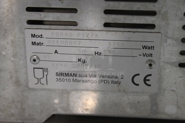 Sirman Forno Pizza Stainless Steel Commercial Countertop Electric Powered Pizza Oven. 230 Volts, 1 Phase.  - Image 5 of 9