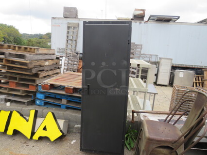 One Middle Atlantic Black Metal 1 Door Electronic Enclosure. #DWR-35XX. 22.5X23.5X67