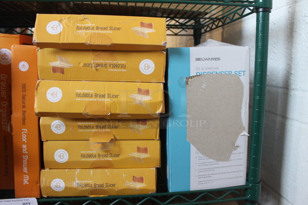 ALL ONE MONEY! Tier Lot of Various BRAND NEW SCRATCH AND DENT! Items Including 6 Foldable Bread Slicers, Dispenser Set, 6 3 Tier Corner Shelf and In Drawer Knife Block - Image 2 of 4