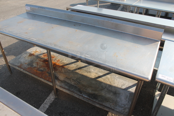 Stainless Steel Commercial Table w/ Back Splash and Under Shelf. - Image 3 of 3