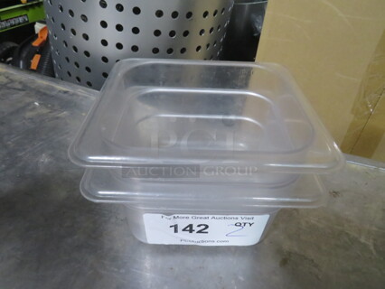 1/6 Size 4 Inch Deep Food Storage Container. 2XBID.