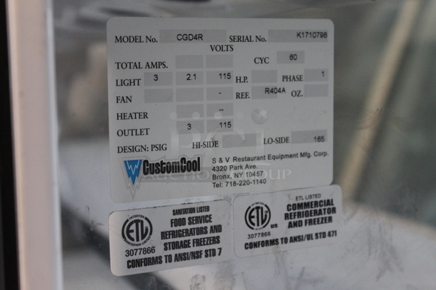 CustomCool CGD4R Stainless Steel Commercial Deli Display Case Merchandiser. 115 Volts, 1 Phase. Does Not Come w/ Remote Compressor. - Image 6 of 9