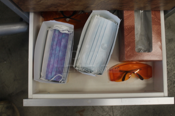 Wood Pattern Counter w/ Drawer and Contents. - Image 8 of 8