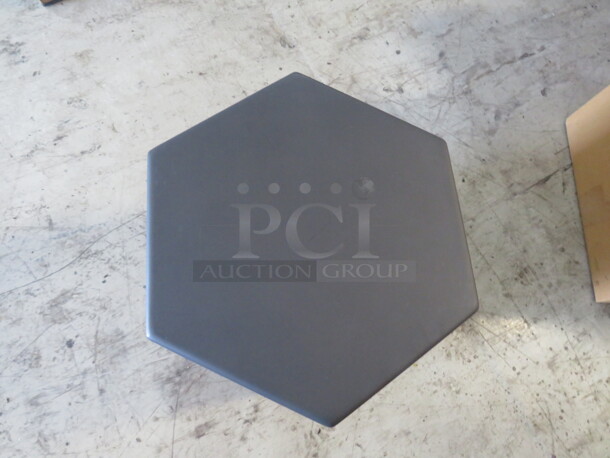 One NEW Starbucks Hexagonal Occasional Table. #34938. 14X14X19.5 - Image 2 of 5