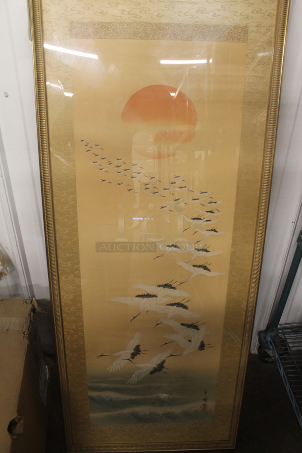 Framed Picture of Birds and Sun Over The Ocean. - Image 5 of 7