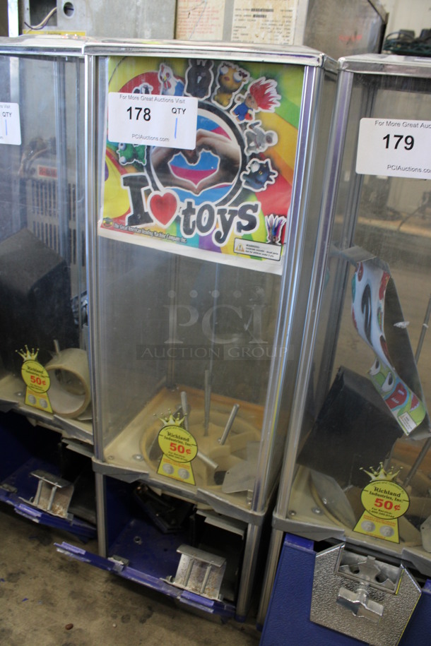 Richland Metal Single 50 Cent Manual Toy Vending Machine. 10x10x31 - Image 2 of 4