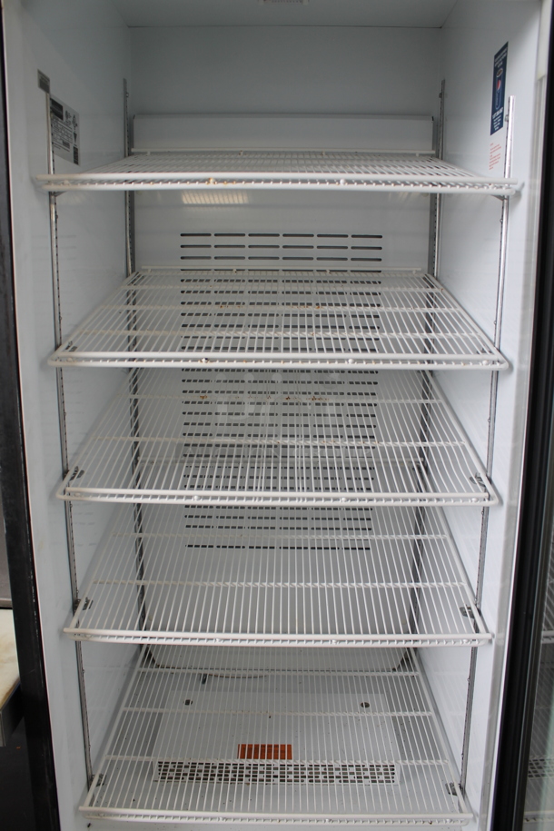 Frigoglass MC750-V2 Metal Commercial Single Door Reach In Cooler Merchandiser w/ Poly Coated Racks on Commercial Casters. 115 Volts, 1 Phase. Tested and Working! - Image 2 of 4
