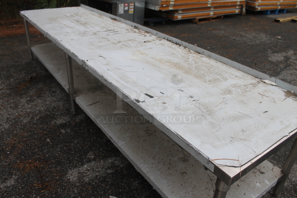 BRAND NEW SCRATCH AND DENT! Stainless Steel Commercial Equipment Stand w/ Back Splash and Under Shelf. - Image 3 of 3