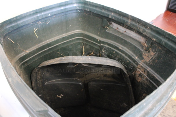 3 Rubbermaid Green Poly Trash Cans. 24x20x38. 3 Times Your Bid! - Image 3 of 3