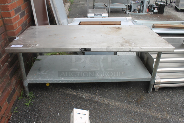 BRAND NEW SCRATCH AND DENT! Stainless Steel Commercial Equipment Stand w/ Metal Under Shelf.  - Image 1 of 4