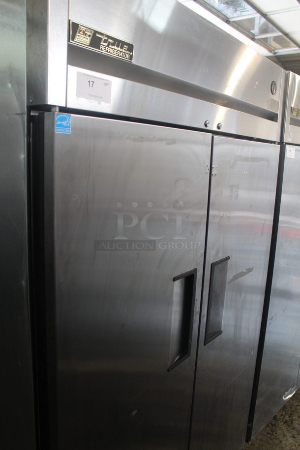 2013 True TG2R-2S ENERGY STAR Stainless Steel Commercial 2 Door Reach In Cooler w/ Poly Coated Racks on Commercial Casters. 115 Volts, 1 Phase. Tested and Working! - Image 1 of 6