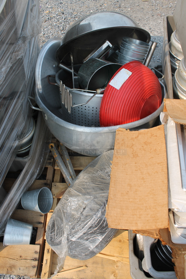 ALL ONE MONEY! Lot of Red Bowl, Steamer Pot, Potato Masher, Mixing Bowl, Cake Pans, Baking Sheets, AND MORE!  - Image 2 of 5
