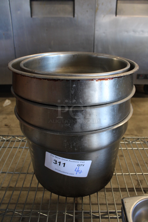 4 Metal Cylindrical Drop In Bins. Includes 11x11x8. 4 Times Your Bid!