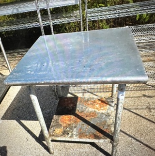 One Stainless Steel Table With Under Shelf. 30X30X35