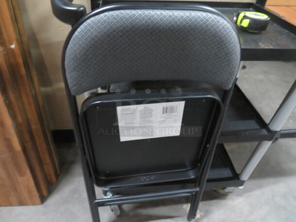 Black Metal Folding Chair With Cushioned Seat/Back. 2XBID - Image 2 of 2
