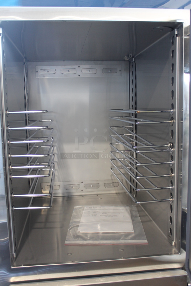 BRAND NEW! 2022 Alto Shaam 1200-UPS Commercial Stainless Steel Double Deck Heated Holding Cabinet With Steel Racks On Commercial Casters. 120V, 1 Phase. Tested and Working!   - Image 3 of 8