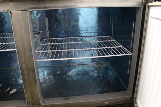 Stainless Steel Commercial 2 Door Work Top Cooler w/ 2 Tier Over Shelf. 115 Volts, 1 Phase. Tested and Working! - Image 7 of 7