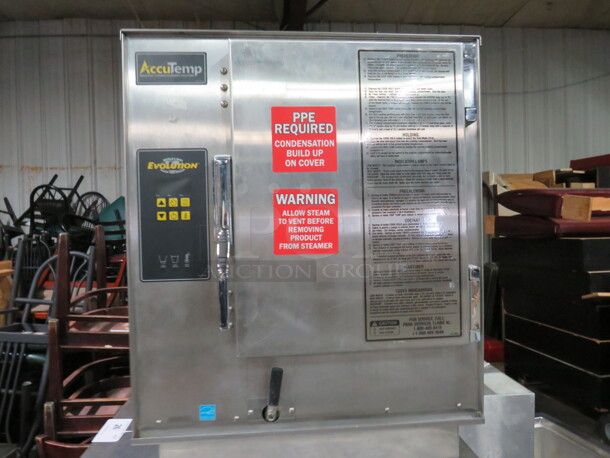 One Accutemp Boilerless Gas Steamer. 120 Volt. Model# N61201E06000. 23.5X29X29. 14,039.85