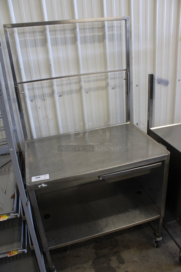 Winholt Stainless Steel Commercial Portable Table Work Station w/ Drawer and Under Shelf on Commercial Casters. 36x28x71 - Image 2 of 5