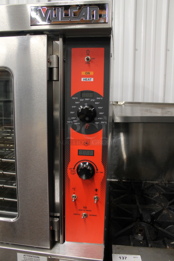 2 BRAND NEW SCRATCH AND DENT! Vulcan VC5ED ENERGY STAR Stainless Steel Commercial Electric Powered Full Size Convection Oven w/ View Through Doors, Metal Oven Racks and Thermostatic Controls. 208 Volts, 1/3 Phase. 2 Times Your Bid! - Image 4 of 9