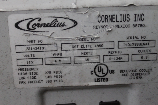 Cornelius QST ELITE 4000 Metal Commercial Countertop Juice Dispenser. 115 Volts, 1 Phase. - Image 5 of 5