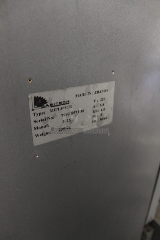 BRAND NEW! 2016 Sabitech MIPL40STR Metal Commercial Floor Style 40 Quart Planetary Dough Mixer w/ Stainless Steel Mixing Bowl, Bowl Guard, Dough Hook, Paddle and Whisk Attachments. 220 Volts, 3 Phase. - Image 9 of 9