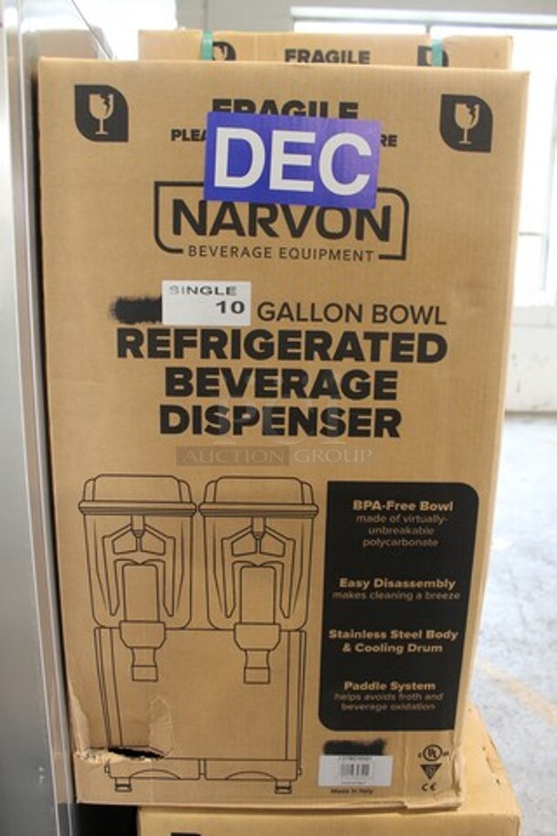 BRAND NEW IN BOX! Narvon MEGA 140S 378D10G1 Stainless Steel Commercial Single 10 Gallon Bowl Refrigerated Beverage Dispenser. 120 Volts, 1 Phase. Tested and Working! - Image 4 of 4