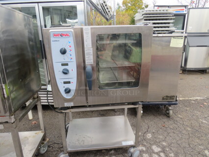 One Natural Gas Rational Combi Master On Casters. #CM-81G. 120 Volt. 33X32X58. Unable To Test.