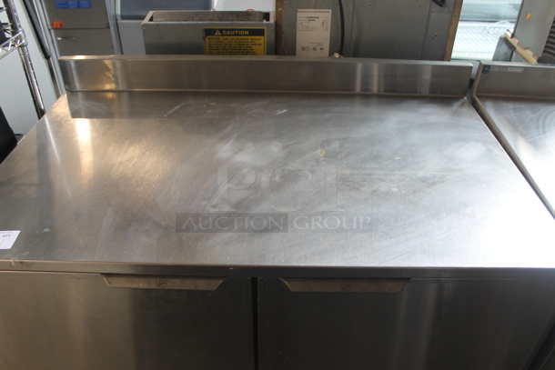 Duke RUF-48 Stainless Steel Commercial 2 Door Work Top Cooler w/ Back Splash. 120 Volts, 1 Phase. Tested and Working! - Image 2 of 6