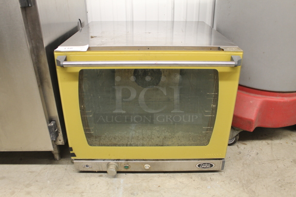 Cadco XAF133 Commercial Stainless Steel Countertop Half-Size Convection Oven. 220V.  - Image 1 of 5