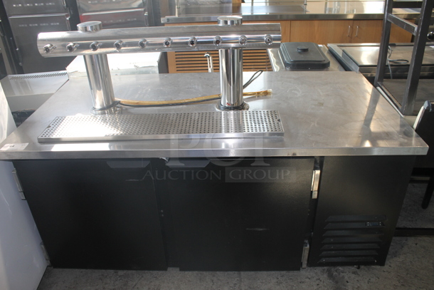 Beverage-Air WTR67AHC-MM-B Commercial Stainless Steel Worktop Including Kegerator With 10 Flavor Beer Tower And 2 Door Black Refrigerated Base. 115V, 1 Phase. Tested and Working! - Image 1 of 9