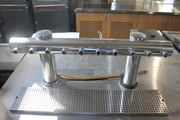 Beverage-Air WTR67AHC-MM-B Commercial Stainless Steel Worktop Including Kegerator With 10 Flavor Beer Tower And 2 Door Black Refrigerated Base. 115V, 1 Phase. Tested and Working! - Image 2 of 9