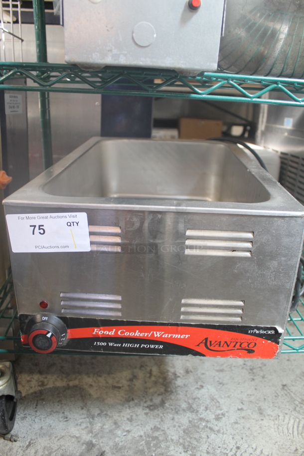 Avantco 177W5QCKR Commercial Stainless Steel Electric Countertop Food Cooker/Warmer. 120V. Tested and Working!