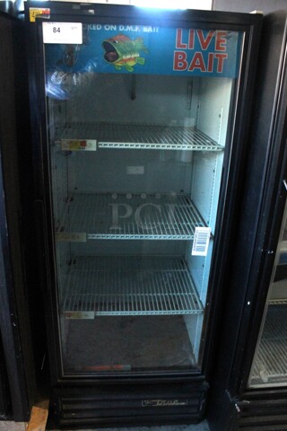 True GDM-12 Metal Commercial Single Door Reach In Cooler Merchandiser w/ Poly Coated Racks. 115 Volts, 1 Phase. Tested and Working!