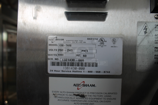 2014 Alto Shaam 1200-TH/III Stainless Steel Commercial Cook N Hold Oven on Commercial Casters. 208-240 Volts, 1 Phase. - Image 10 of 11