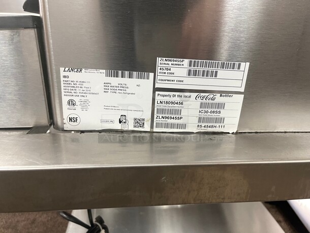 Clean! Lancer IBD 4500 8 Flavors Commercial Soda Dispenser NSF 115 Volt Tested and Working! - Image 6 of 8