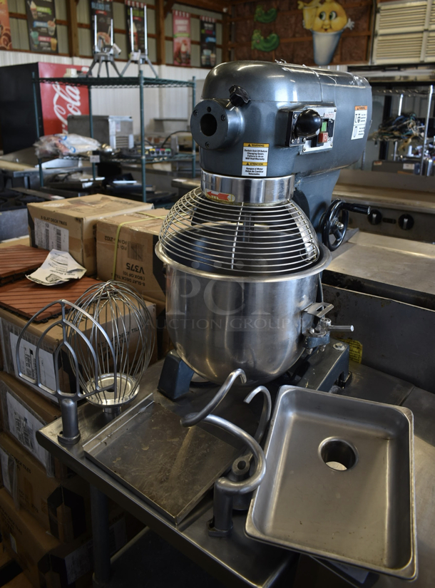 Avantco MX20 Metal Commercial Countertop 20 Quart Planetary Dough Mixer w/ Stainless Steel Mixing Bowl, Bowl Guard, Dough Hook, Grinder Tray, Paddle, Whisk Attachments on Stainless Steel Equipment Stand w/ Commercial Casters. 110 Volts, 1 Phase. Tested and Working! - Image 2 of 12