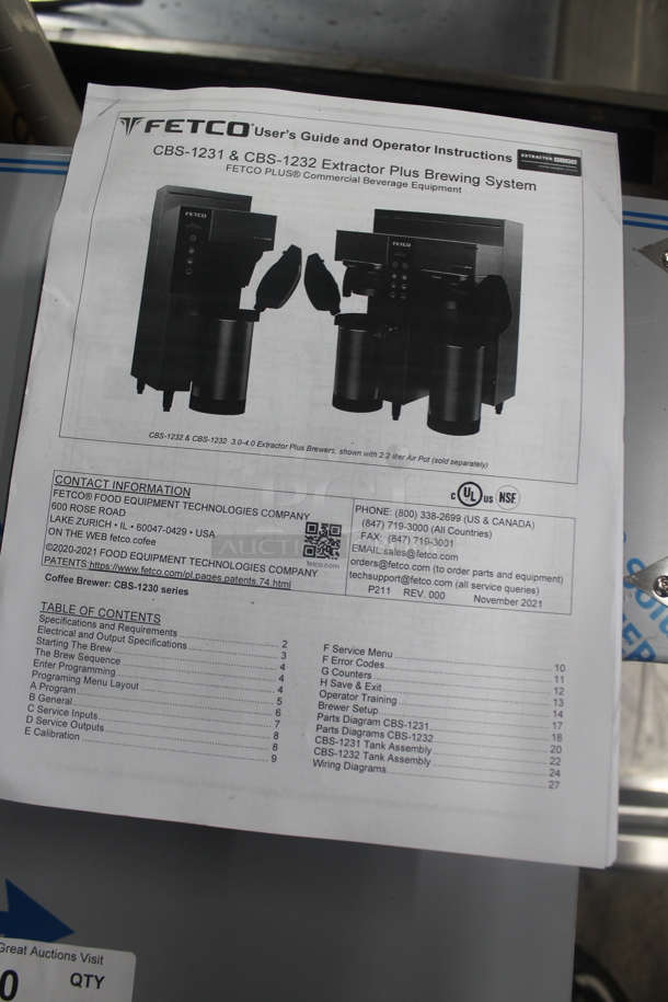 BRAND NEW! Fetco CBS-1231 Stainless Steel Commercial Countertop Coffee Machine w/ Hot Water Dispenser and Poly Brew Basket. 120 Volts, 1 Phase. Stock Picture Used as Gallery Picture. Tested and Working! - Image 3 of 9