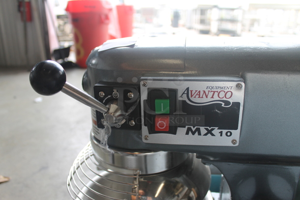 LIKE NEW! Avantco MX10 Metal Commercial Countertop 10 Quart Planetary Dough Mixer w/ Stainless Steel Bowl, Bowl Guard, Whisk and Dough Hook Attachments. 115 Volts, 1 Phase. Unit Has Only Been Used a Few Times! Tested and Working! - Image 6 of 11