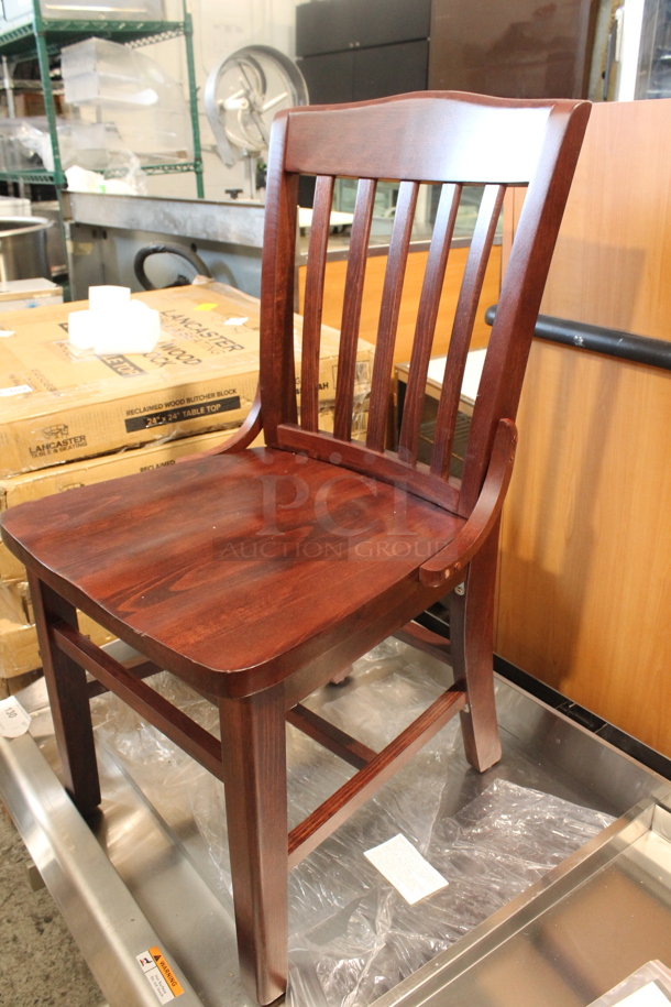 4 BRAND NEW SCRATCH AND DENT! Lancaster Table & Seating Wood Pattern Dining Height Chairs. 4 Times Your Bid! - Image 3 of 3