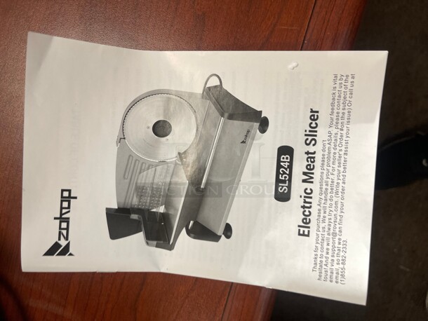 New In A Box! ZOKOP SL524 110V/150W 7.5 inch Semi-automatic Gear/Belt Cutter Electric Food Slicer Meat Commercial Steel Cheese Cut Tested and Working!  - Image 3 of 7