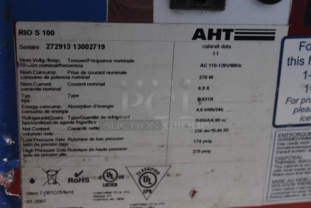 AHT RIO S 100 Metal Commercial Novelty Ice Cream Treat Freezer Merchandiser w/ Poly Baskets on Commercial Casters. 110-120 Volts, 1 Phase. Tested and Working! - Image 5 of 5