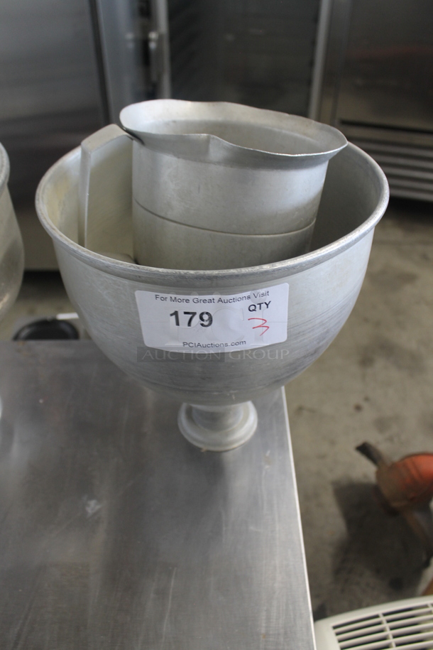 ALL ONE MONEY! Lot of 3 Metal Items; 2 Dough Dropper Hoppers and 1 Pitcher. - Image 4 of 9