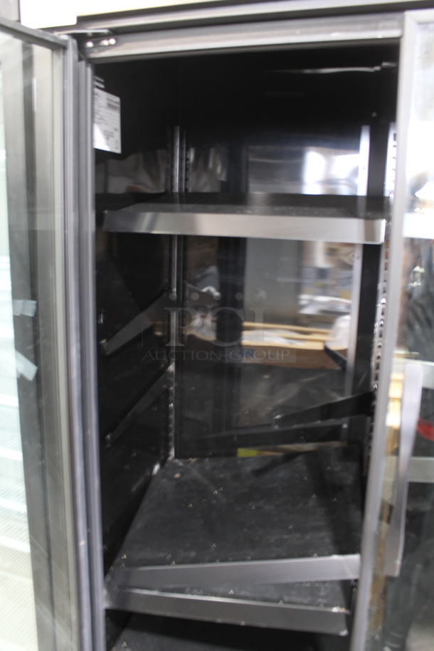 2021 True TVM-48SL-HC-VM01 Metal Commercial 2 Door Reach In Cooler Merchandiser w/ Poly Coated Racks. 115 Volts, 1 Phase. Tested and Working! - Image 3 of 4