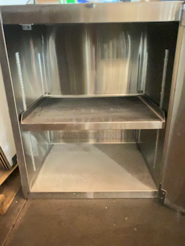 SWEET! Stainless Steel Back Bar Locking Liquor Storage Cabinet and Filtration System. 

Approximately: 36x35-1/2x34 - Image 5 of 5