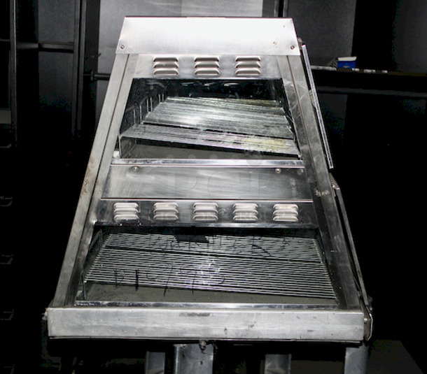 NICE! Merco Savory Model 1220 4-5P  2-Tier Hot Food Merchandiser. 120/240 Volt, 11.9Amp, 2740Watts. 60x26x30-1/4. In working Order When Removed. Power Cord Was Cut At Time of Removal. - Image 2 of 6