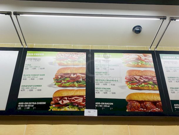 Visual Graphic Systems Full Size Illuminated Magnetic Menu Board. Easily Change Menu By Pulling Back The Magnetic Boarder.  - Image 2 of 2