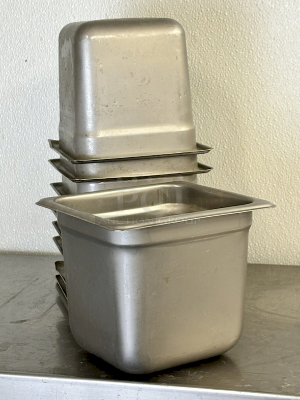 HIGH QUALITY! 1/6 Pans, 6" Deep. 8x Your Bid - Image 1 of 6
