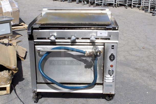 Montague Legend 36" Heavy Duty Gas Range With 36" Plancha Top and Convection Oven Base. In Working Order - Image 1 of 8
